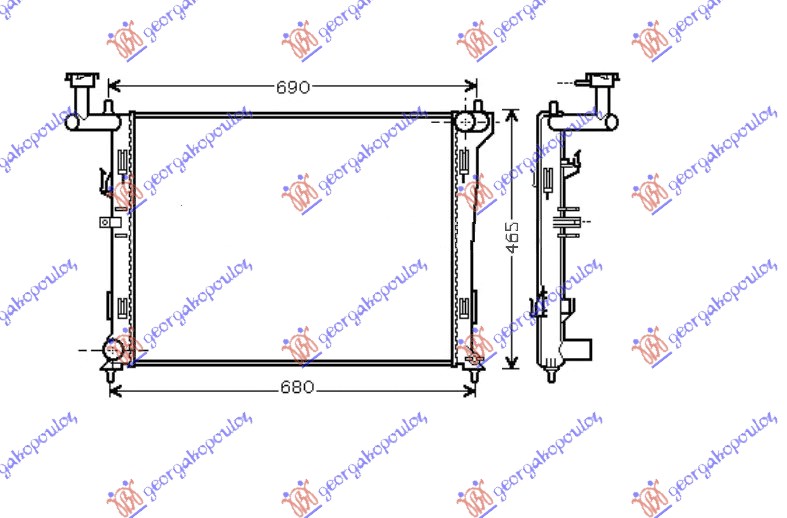 HLADNJAK MOTORA 1.4/1.6/2.0 BENZIN (MAN) (600x440x16)