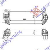 HLADNJAK INTERKULERA 1.5 DCi DIZEL (385x145x64) SRAFLJENJE