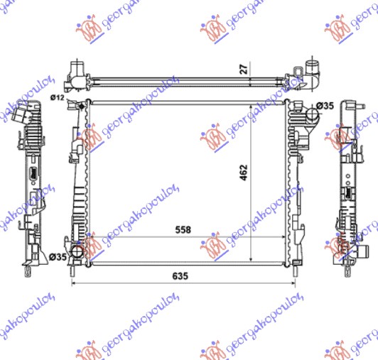 HLADNJAK MOTORA 2.0 CDTi (-AC) (56x44.9) (BEZ START-STOP SISTEMA)