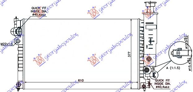 HLADNJAK MOTORA 1.4/2.0CC (+/-AC) (61x37.7)