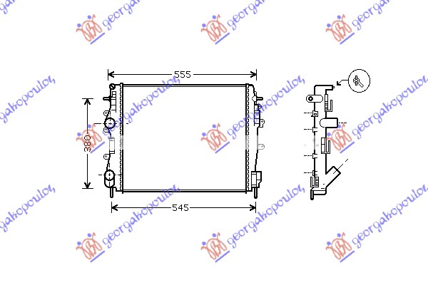 HLADNJAK MOTORA 1.5cc DCi (+/-AC) (46x47)