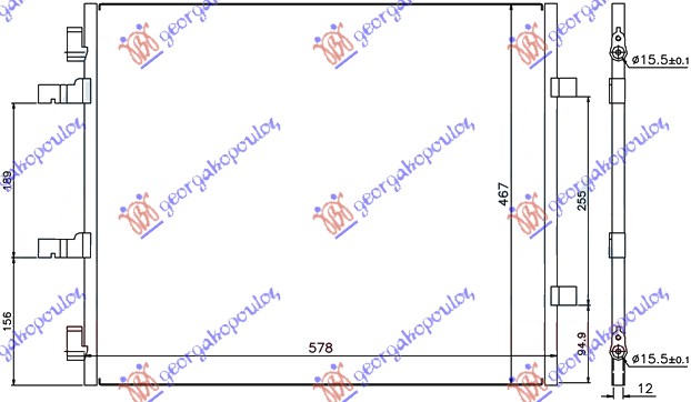 HLADNJAK KLIME 2.0 CDTi (55x46)LEVO CREVO