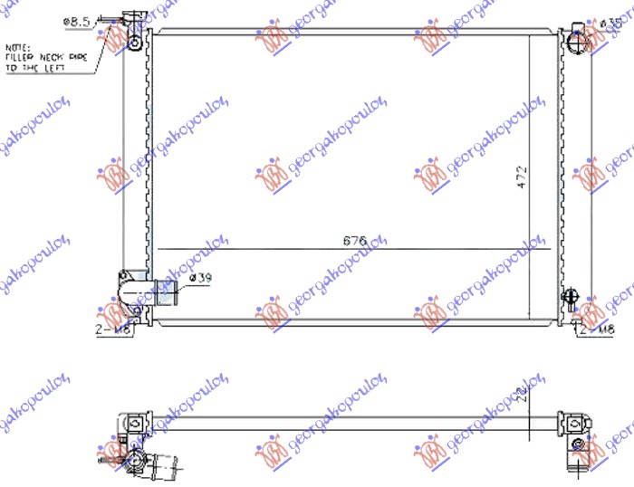 HLADNJAK MOTORA 3.3i 24V HIB 675x472 LEVO