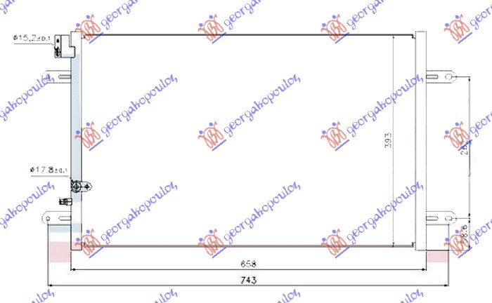 HLADNJAK KLIME 3.0 TFSI/3.2/4.2 FSI/5.2 (S6) BENZIN - 2.7/3.0 TDI DIZEL (658x393x16)