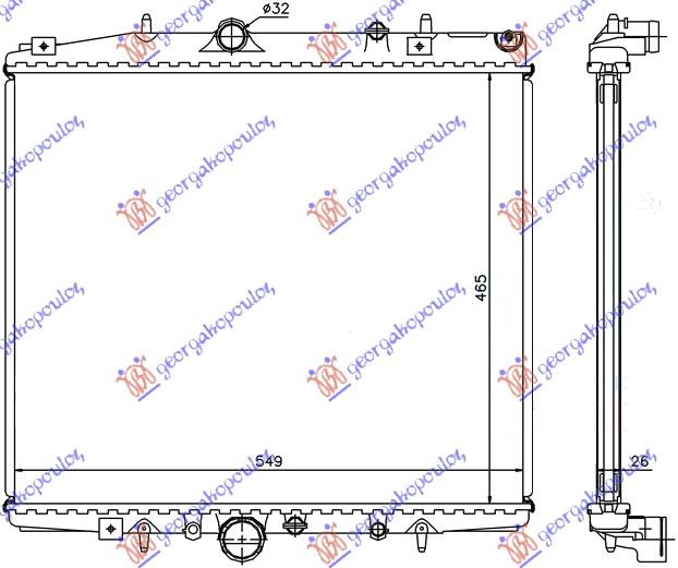 HLADNJAK MOTORA 2.0i - 16V - 2.0 - 2.2 JTD (46.5x56.3x