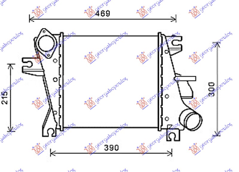 HLADNJAK INTERKULERA 2.2 DCI (305x295x62) 05-07