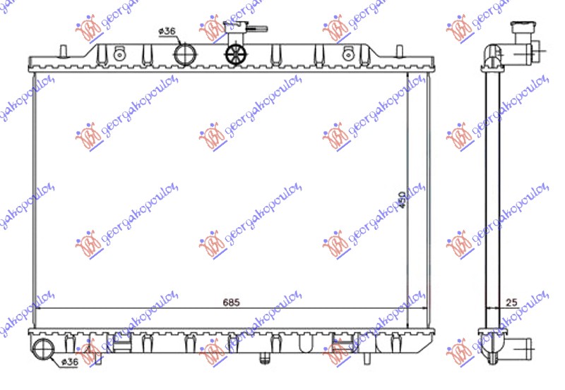 HLADNJAK MOTORA 2.0 T.D (45x69) 07-