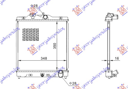 HLADNJAK MOTORA ZA SVE MODELE BENZIN (MAN) (350x349x16)