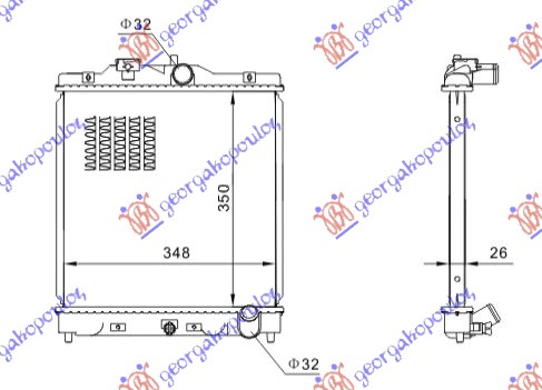 HLADNJAK MOTORA 1.6 VTEC 150 PS (35x35x27)