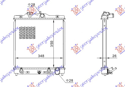 HLADNJAK MOTORA 1.4i16V - 1.6i 16V (35.2x34.7x27)AU