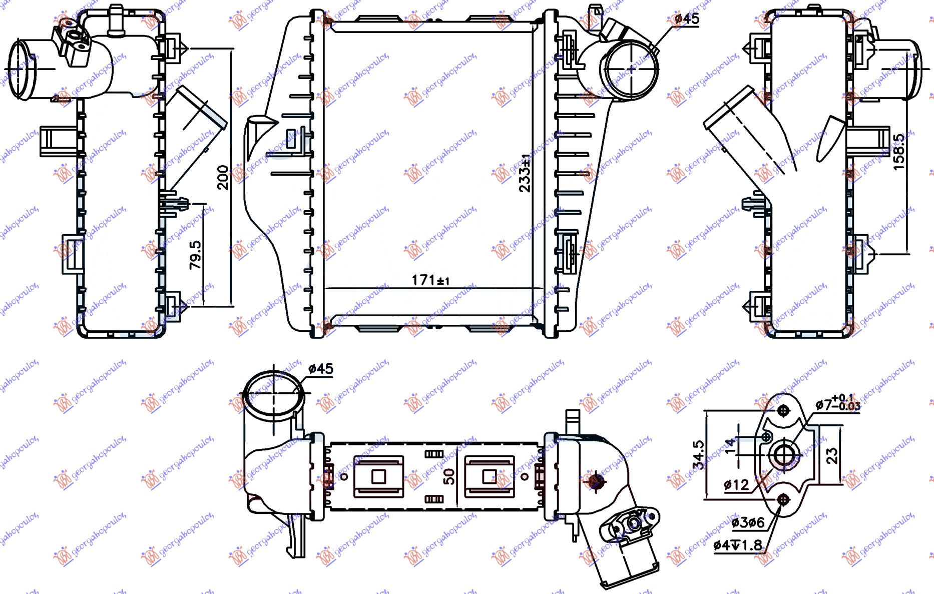 HLADNJAK INTERKULERA 1.0i TURBO (171x233) BEHR