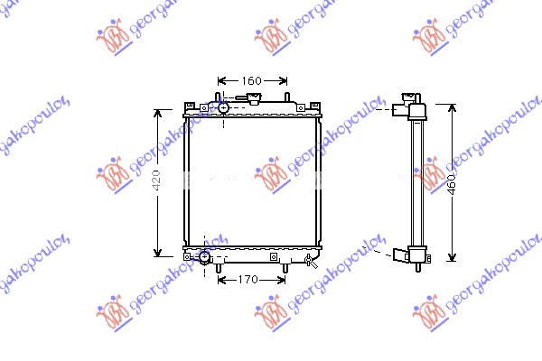 HLADNJAK MOTORA 1.0i 12V (MAN) (37.5x32.5x1.6)