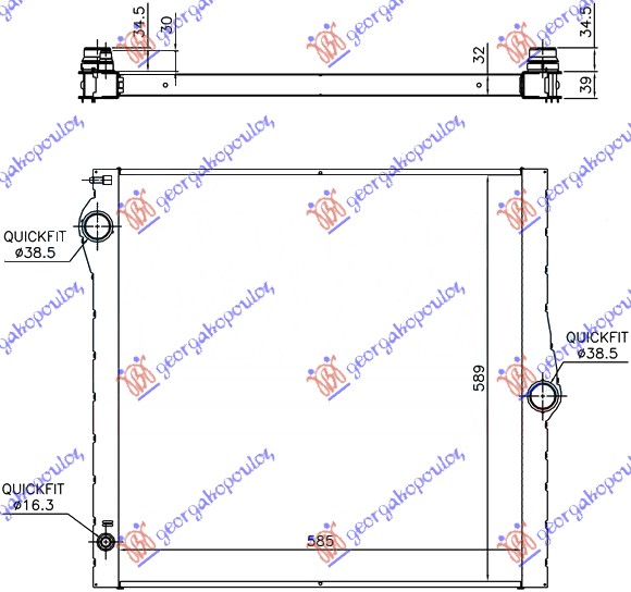 HLADNJAK MOTORA 3.0i 24V 4.8i 32V (585x589x32)