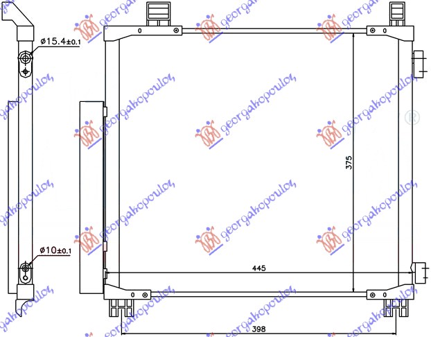 HLADNJAK KLIME 1.0 12v/1.3 VVTi BENZIN - 1.4 D4D DIZEL (415x375x16)