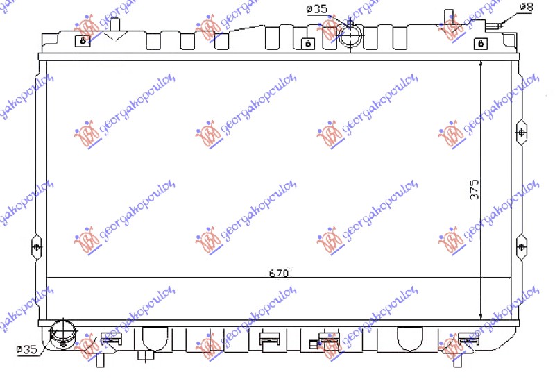 HLADNJAK MOTORA 1.5 CRDi DIZEL (375x670x16)