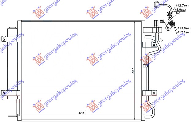 HLADNJAK KLIME 1.6 CRDi (43.5x35x5x16)