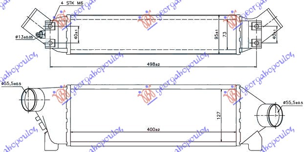 HLADNJAK INTERKULERA 2.0 TDi (40x12.7x7.3) 02-06