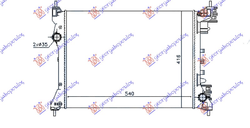 HLADNJAK MOTORA 1.4i16V +/ - A/C (54x41.5x1.6)