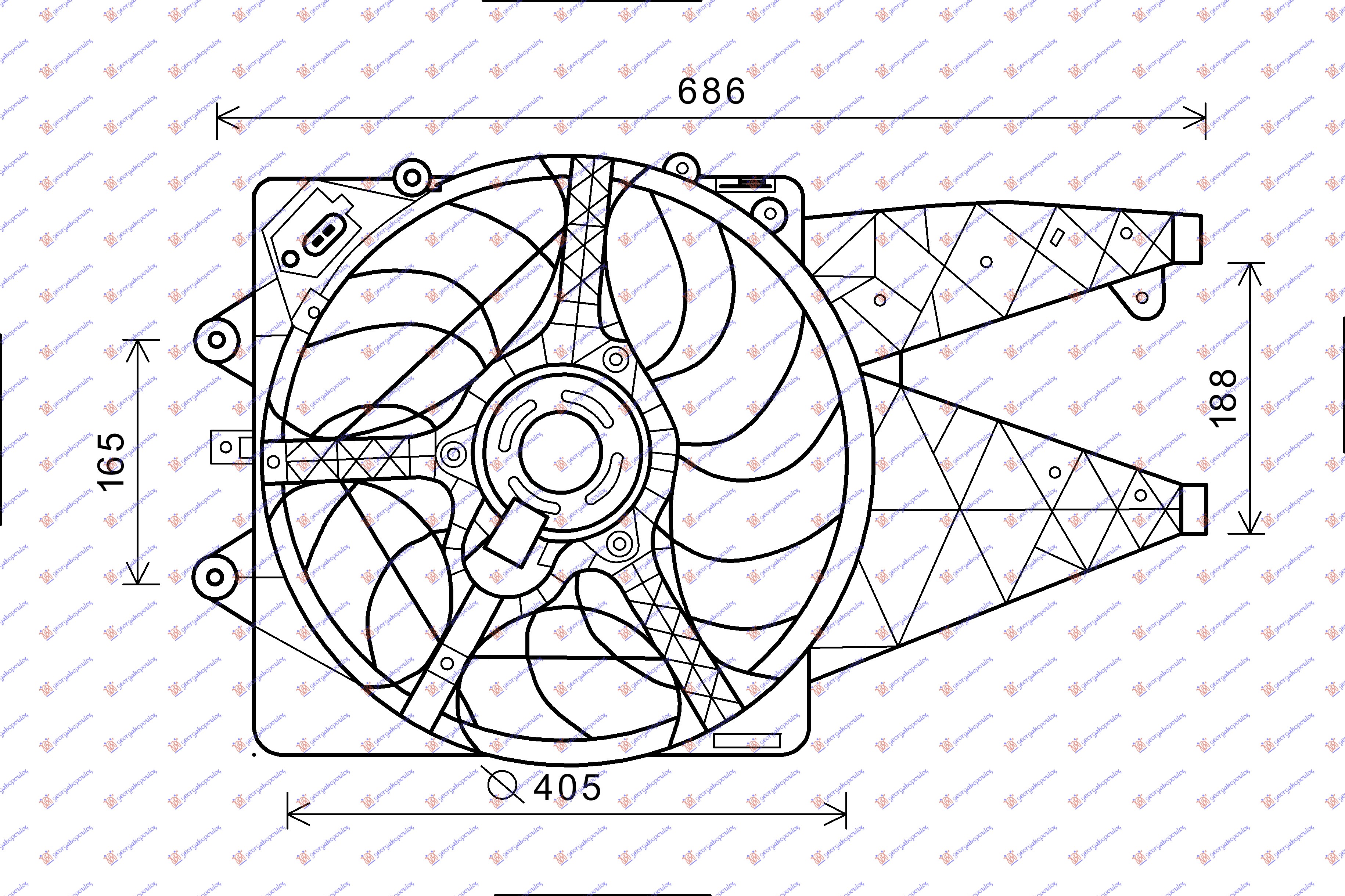 VENTILATOR KOMPLET BENZIN - DIZEL