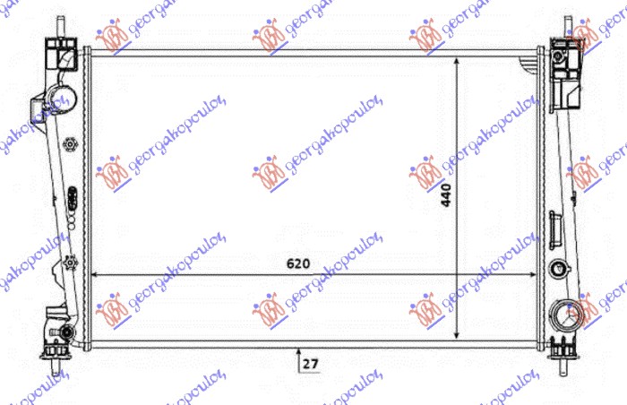 HLADNJAK MOTORA 1.6/2.0 JTDM DIZEL (MAN) (620x400x26)