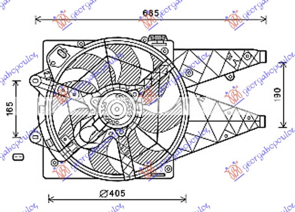 VENTILATOR KOMPLET 1.6 - 2.0 JTD (+AC)