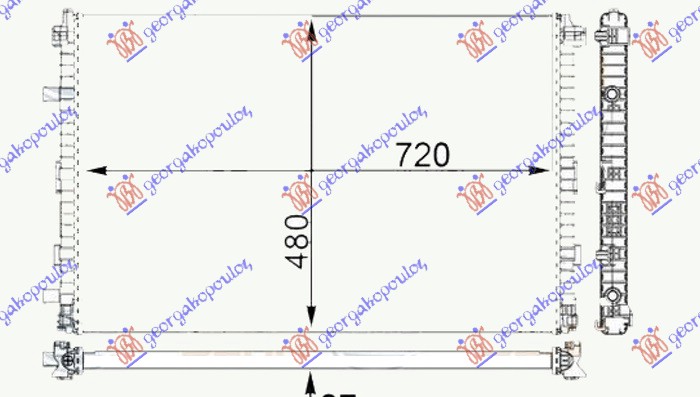 HLADNJAK MOTORA DODATNI 3.0 TFSi BENZIN / 3.0 TDi DIZEL (720x480x26)