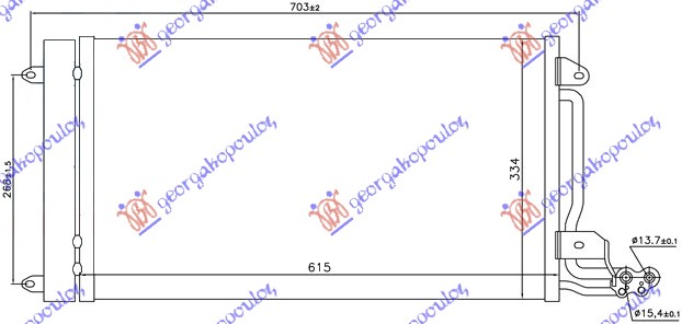 HLADNJAK KLIME BENZIN - DIZEL (580x350x16)