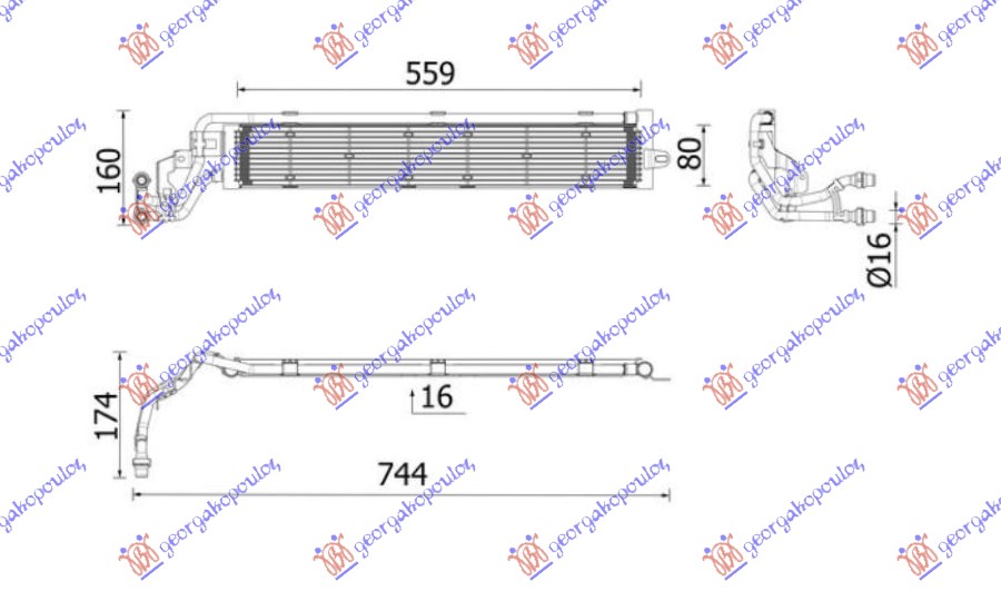 HLADNJAK MOTORA DODATNI 1.4 BENZIN/HIBRID (551x82) (MAHLE BEHR PREMIUM LINE)