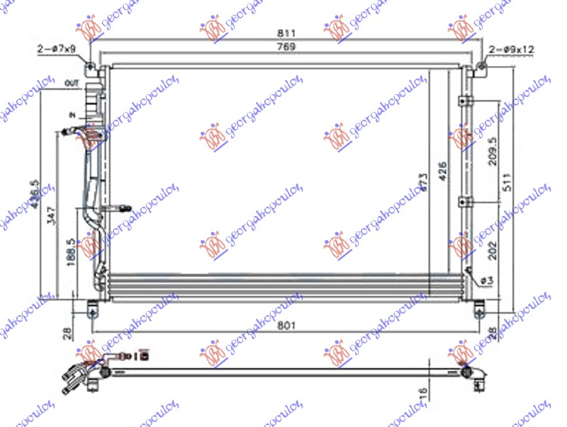 HLADNJAK KLIME ZA SVE MODELE BENZIN/DIZEL (730x480x16) 06-