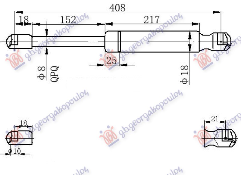 AMORTIZER GEPEK VRATA (408L-265N)