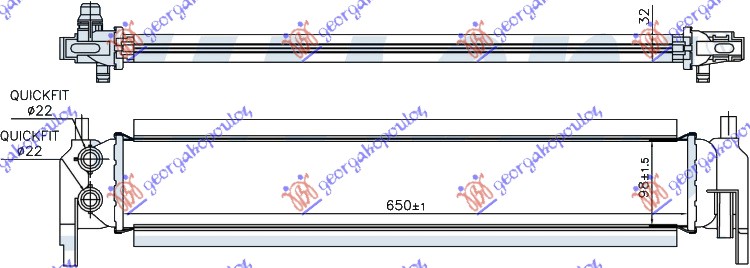 HLADNJAK DODATNI 1.2 BENZIN 1.6DIZEL 650x98x32