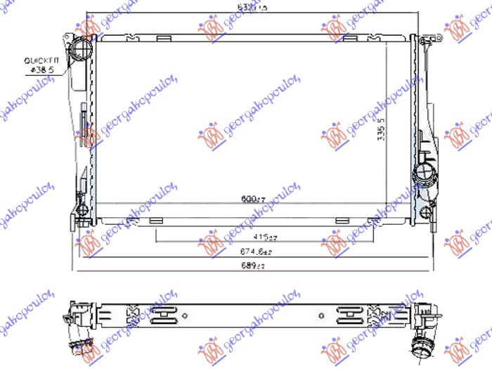 HLADNJAK MOTORA 3.0 (135i) BENZIN (AUTO) (600x340x32)