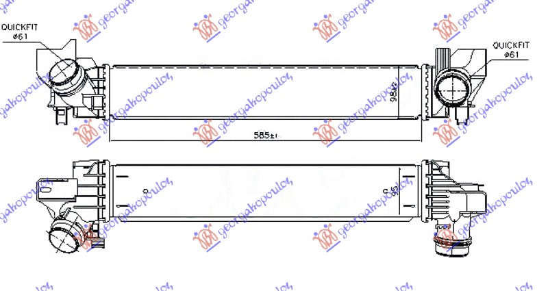 HLADNJAK INTERKULERA 1.5 (216/218i) BENZIN (585x98x95)