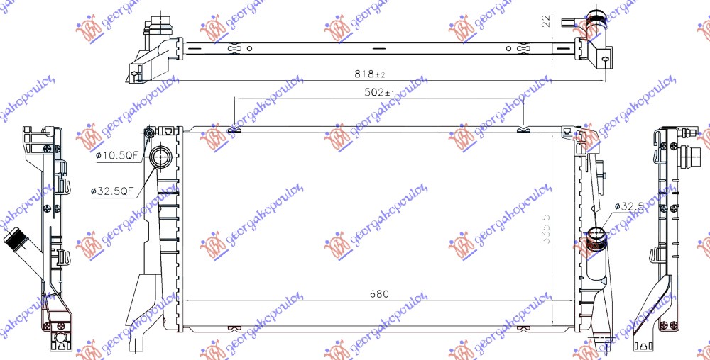 HLADNJAK MOTORA 1.5 (216i/218i) BENZIN (MAN/AUTO) (680x336x22)