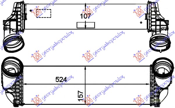 HLADNJAK INTERKULERA 3.5i/3.0 TD (158x524x105)