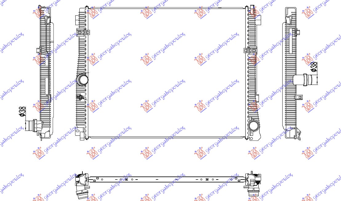 HLADNJAK MOTORA 2.0 BENZIN (615x502x22)