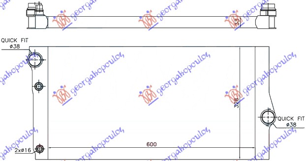 HLADNJAK MOTORA ZA SVE MODELE DIZEL (& GT/F07) (600x310x32)