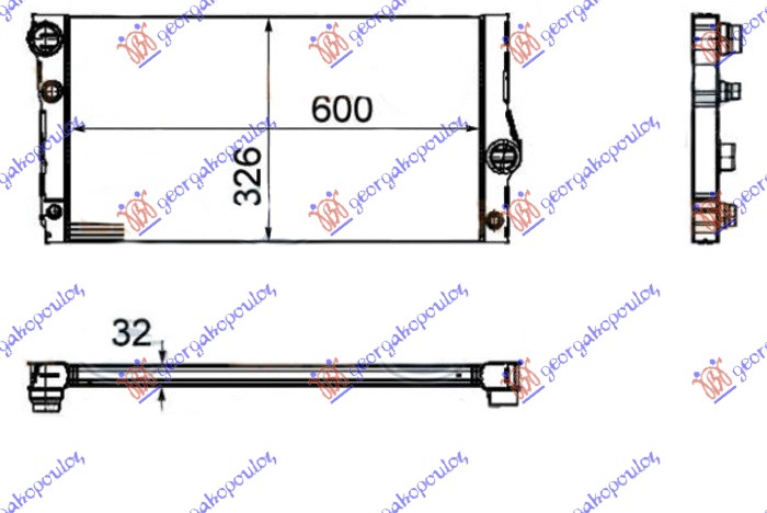 HLADNJAK MOTORA 3.0 535i HIBRID BENZIN (& GT/F07) (600x326x32)