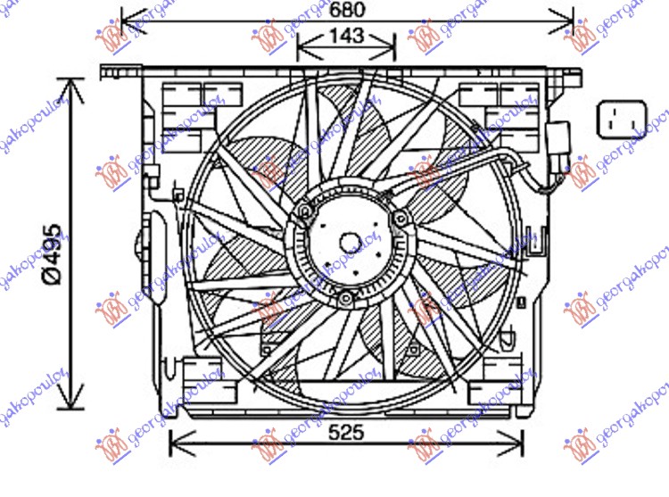 VENTILATOR KOMPLET (BENZIN/DIZEL) (3 PIN)