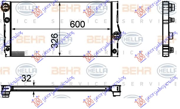 HLADNJAK MOTORA 3.0  535i/HIBRID BENZIN (>/F07) (600x326x32) (MAHLE BEHR PREMIUM LINE)