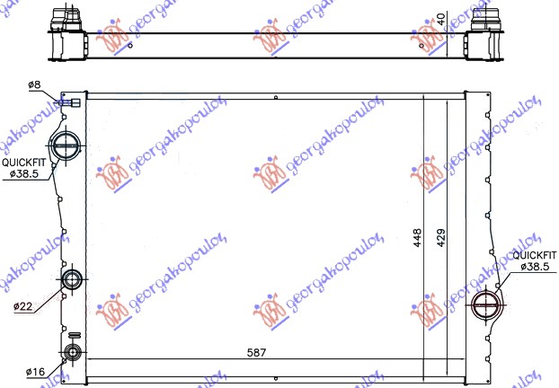 HLADNJAK MOTORA 3.0i 24V 3.0 TD (587x429x40)