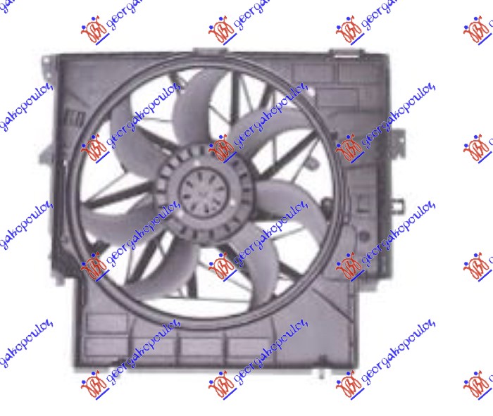 VENTILATOR KOMPLET (3.0 BENZIN) (495mm) (600W) (3 PIN)