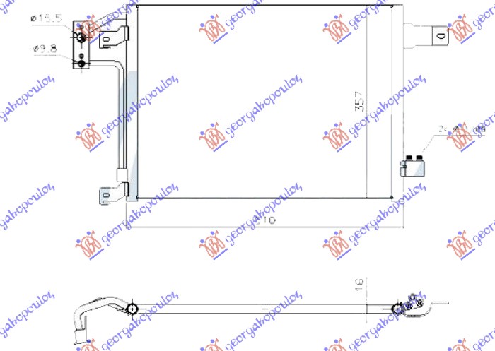 HLADNJAK KLIME 3.6/3.8i BENZIN - 2.8 CRD DIZEL (MAN) (470x350x16) -12