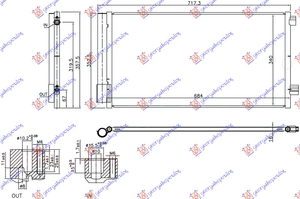 HLADNJAK KLIME 1.6i 16v BENZIN (684x340x16)