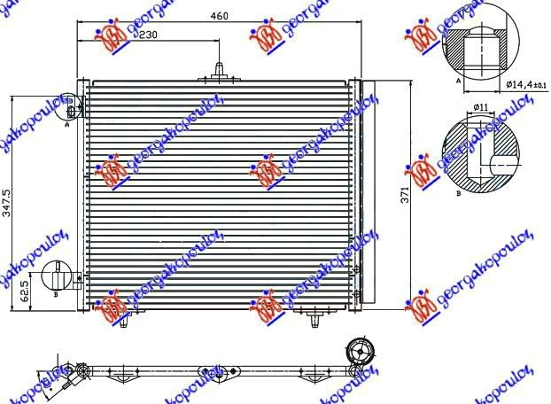 HLADNJAK KLIME BENIN-DIZEL 05- (42x37) 3 NOSACA