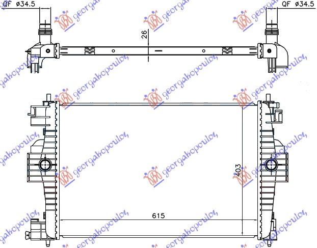 HLADNJAK MOTORA 1.6i 16V (61.3x40.5) 10-