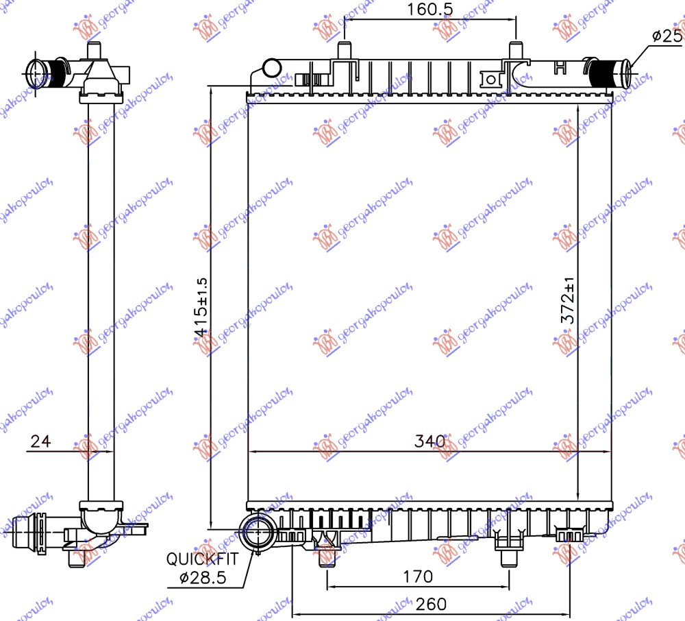 HLADNJAK MOTORA 1.2VTi BENZIN MANUAL (372x340x24)