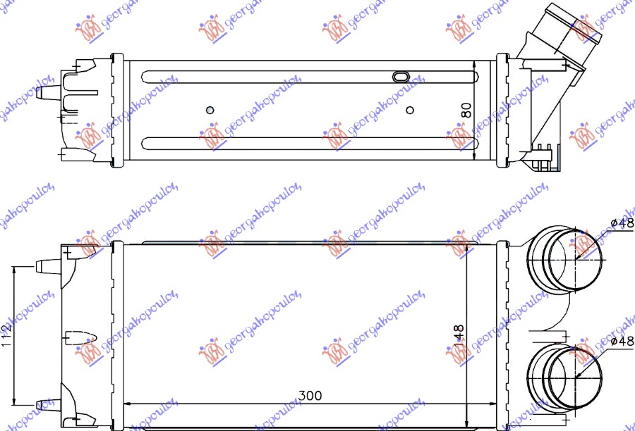 HLADNJAK INTERCOOLERA 1.6 HDI (300x150x80