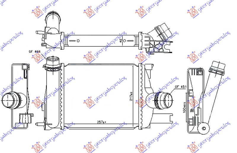 HLADNJAK INTERCOOLERA 0.9 TCE BENZIN (257x217