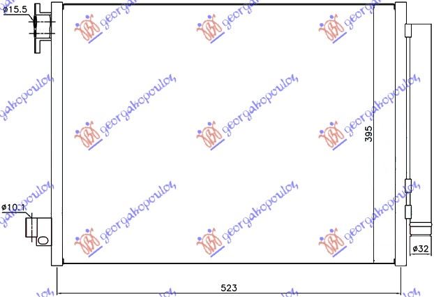 HLADNJAK KLIME BENZIN/DIZEL (51x39.7x1.2) 12- (VALEO TIP)